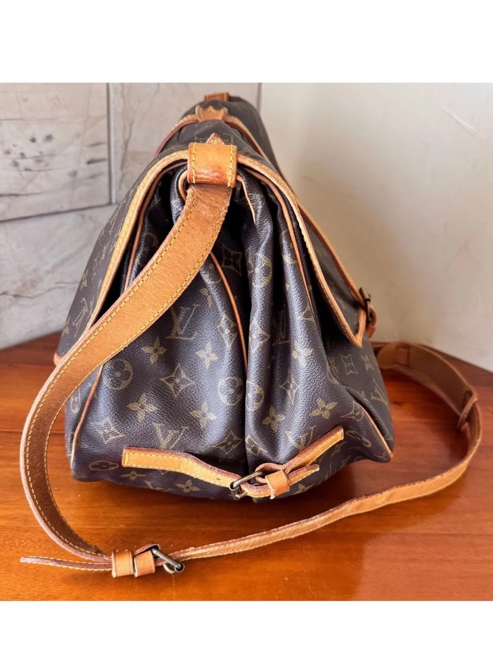 Louis Vuitton Monogram Canvas Messenger Bag in Brown and Tan